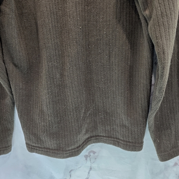 Columbia Pullover Mens Large Brown Fleece Henley Button Chocolate Vintage - Picture 7 of 10